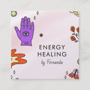 Tarjeta De Visita Cuadrada Patrón místico divertidísimo Energía Curación de l