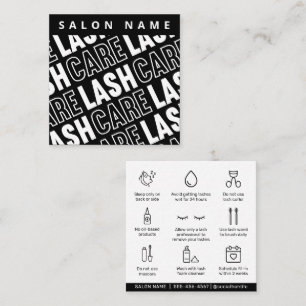 Tarjeta De Visita Cuadrada Patrón moderno Extensiones de Eyelash Lash Afterc