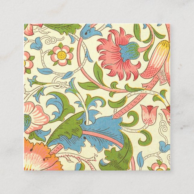 Tarjeta De Visita Cuadrada Patrón Oído (1884) De William Morris (Anverso)