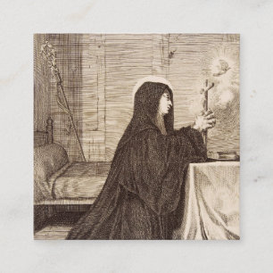 Tarjeta De Visita Cuadrada Patrona de la escuela de Saint Scholastica