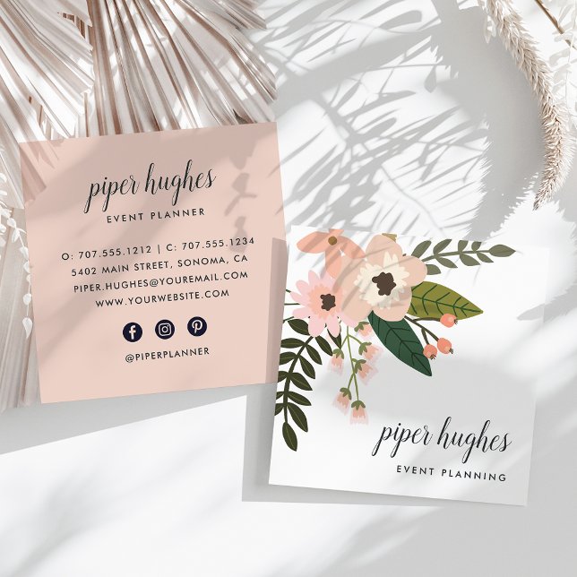 Tarjeta De Visita Cuadrada Peach Meadow (Subido por el creador)