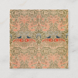 Tarjeta De Visita Cuadrada Peacock Y Dragón (1878) De William Morris