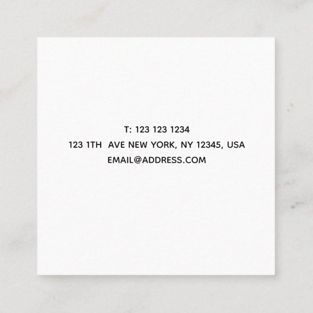 Tarjeta De Visita Cuadrada Pebbles Business Card (Reverso)