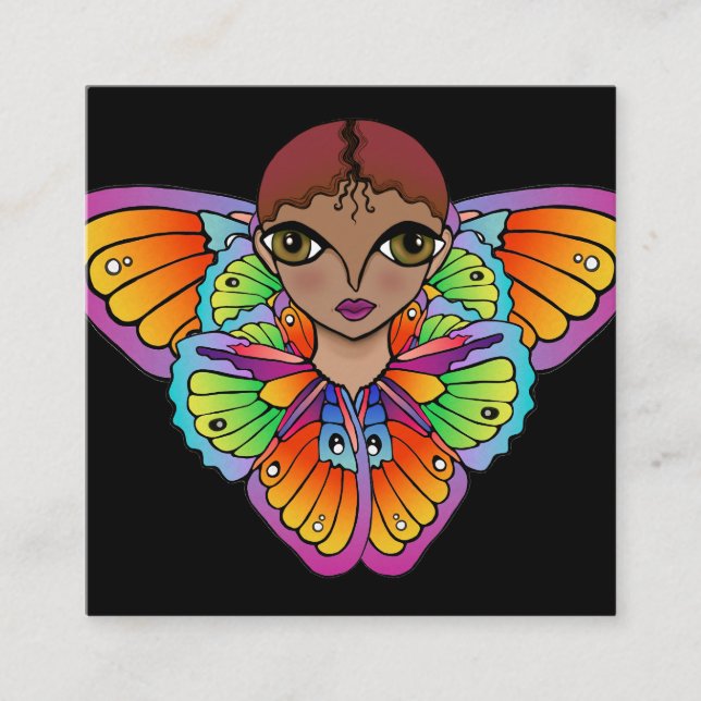 Tarjeta De Visita Cuadrada Pegatina Big Eyes (Anverso)