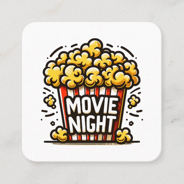 Tarjeta De Visita Cuadrada Película nocturna Delight Playplaycorn (Anverso)