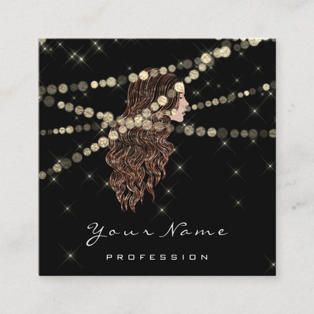 Tarjeta De Visita Cuadrada Peluquería de maquillaje azota plaza de sirenas ne (Anverso)