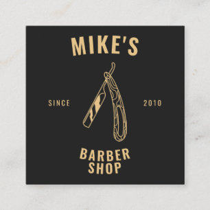 Tarjeta De Visita Cuadrada Peluquería de peluquería barbershop modernos con m