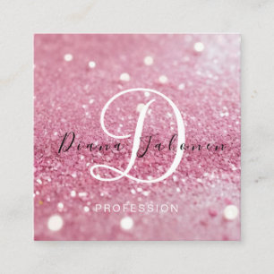 Tarjeta De Visita Cuadrada Peluquería profesional Tijeras Plata Rosa Caliente