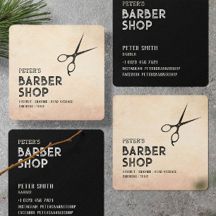 Tarjeta De Visita Cuadrada Peluquero, Estilista de Pelo, Salón, Barbero Profe