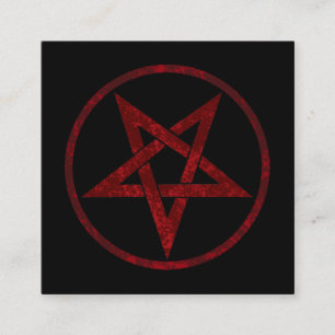 Tarjeta De Visita Cuadrada Pentagram del diablo Rojo
