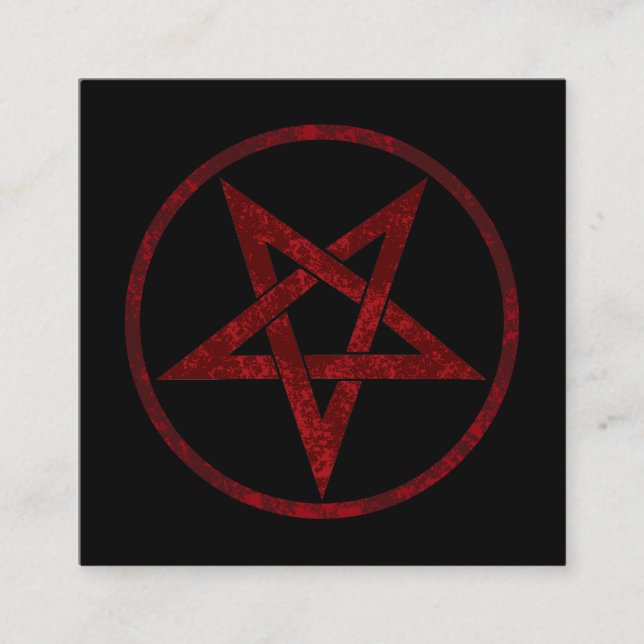 Tarjeta De Visita Cuadrada Pentagram del diablo Rojo (Anverso)