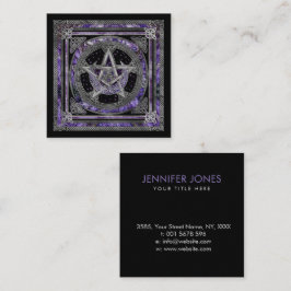 Tarjeta De Visita Cuadrada Pentagram Triskelion Amethyst Moon