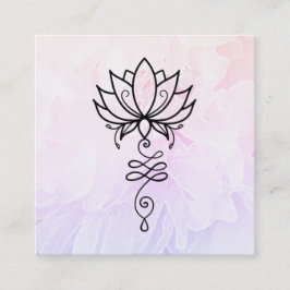 Tarjeta De Visita Cuadrada *~ Peony Nirvana Sagrada Geometría Reiki Lotus