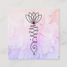 Tarjeta De Visita Cuadrada *~* Peony Ombre Lotus Healer Masaje Reiki Yoga