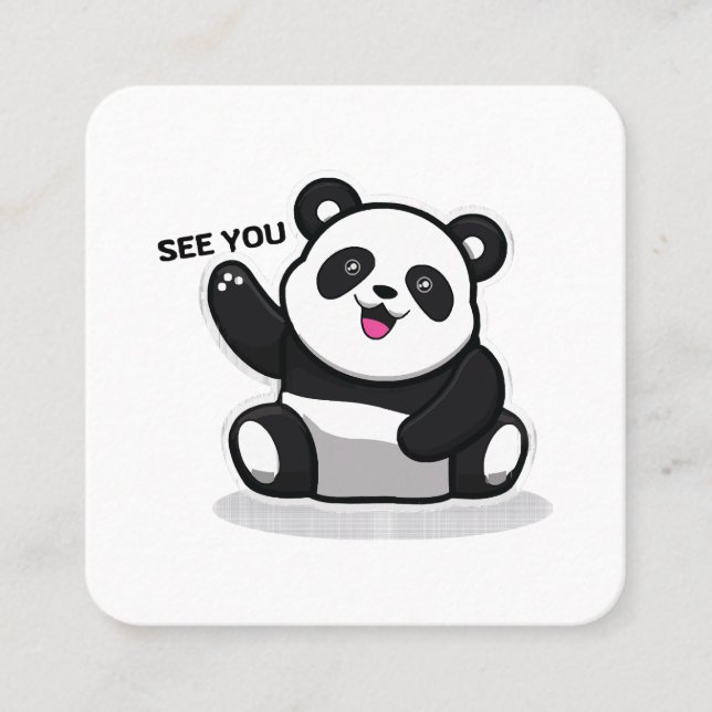 Tarjeta De Visita Cuadrada pequeño panda lindo (Anverso)
