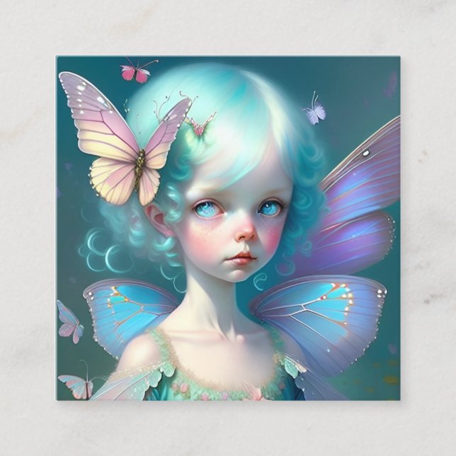 Tarjeta De Visita Cuadrada Pequeños ángeles de hadas (Anverso)