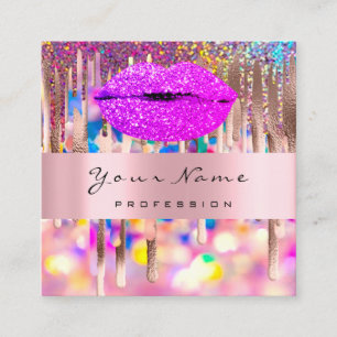 Tarjeta De Visita Cuadrada Perforación del Holograma Unicornio, artista de ma