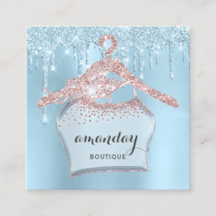 Tarjeta De Visita Cuadrada Perforaciones Boutique de vestimenta de vestir Ros