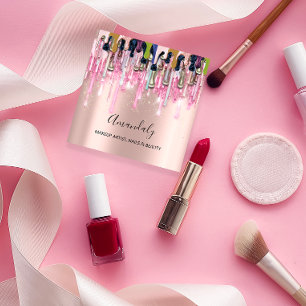 Tarjeta De Visita Cuadrada Perforaciones de oro del Purpurina con logotipo de