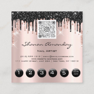 Tarjeta De Visita Cuadrada Perforaciones negras profesionales 6 punzones QRCo