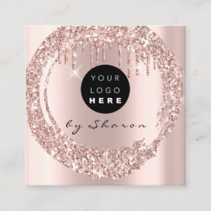 Tarjeta De Visita Cuadrada Perforaciones profesionales 6 punzones Rosa de log