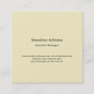 Tarjeta De Visita Cuadrada Perla Dorada Liso Profesional Moderno Minimailst