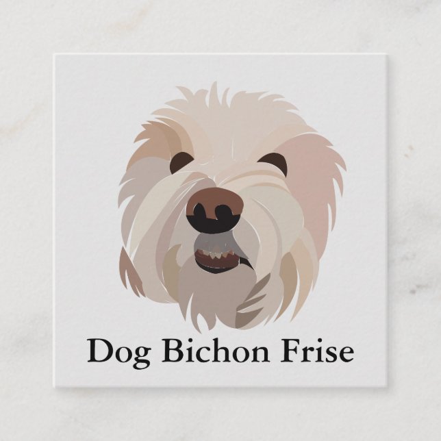 Tarjeta De Visita Cuadrada Perro Bichon Frise Cute Dog (Anverso)