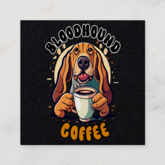Tarjeta De Visita Cuadrada Perro budista gracioso bebiendo café