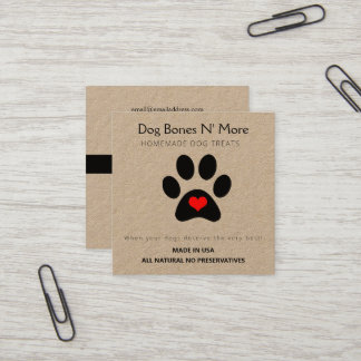 Tarjeta De Visita Cuadrada Perro Gourmet Natural trata panadería