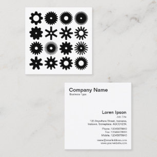 Tarjeta De Visita Cuadrada Perros - Negro sobre blanco