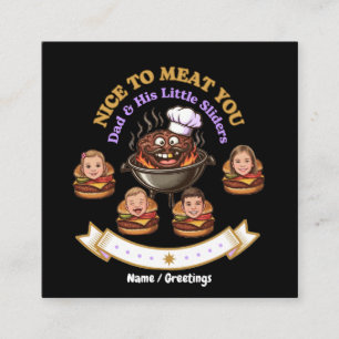 Tarjeta De Visita Cuadrada Personaliza Regalo Maestro Parrilla BBQ Encantado