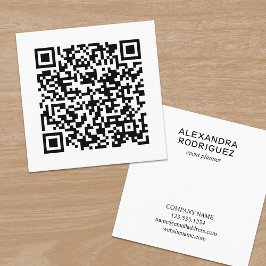 Tarjeta De Visita Cuadrada Personalizable Empresa Código QR Nombre largo Míni