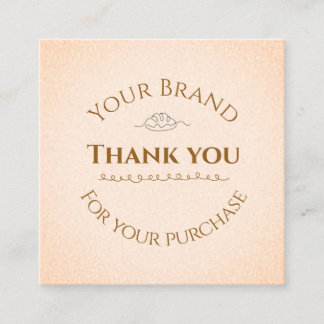 Tarjeta De Visita Cuadrada Personalizable Gracias por su compra, pedido