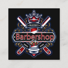 Tarjeta De Visita Cuadrada Personalización del polo de barbero estadounidense