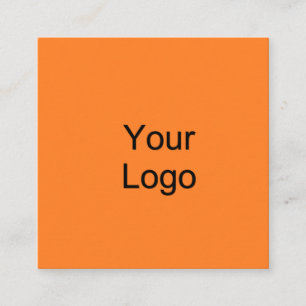Tarjeta De Visita Cuadrada Personalizado, Agregar logotipo, Naranja soleado.
