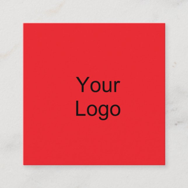 Tarjeta De Visita Cuadrada Personalizado, Agregar logotipo, rojo vibrante (Anverso)