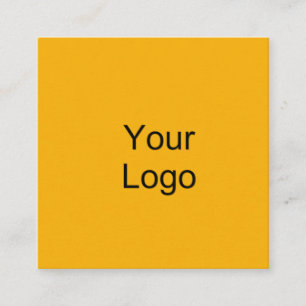 Tarjeta De Visita Cuadrada Personalizado, Añada Logo, Amarillo Cálido.