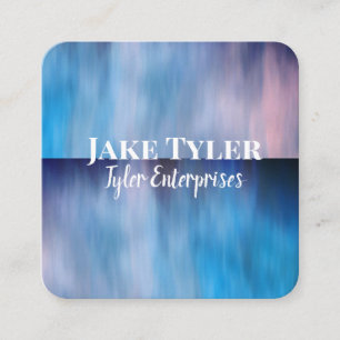 Tarjeta De Visita Cuadrada personalizado artístico de diseño moderno azul aud