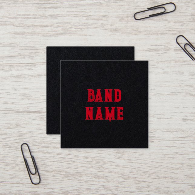 Tarjeta De Visita Cuadrada Personalizado Band Merch (Anverso/Reverso In Situ)