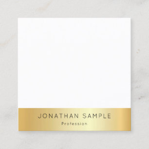 Tarjeta De Visita Cuadrada Personalizado Blanco Blanco Blanco Moderno Elegant