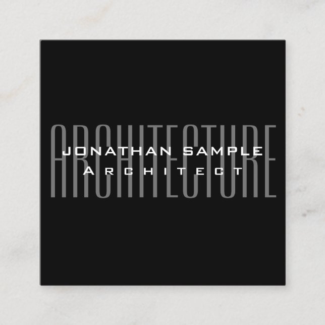 Tarjeta De Visita Cuadrada Personalizado Business Architect Elegant Professio (Anverso)