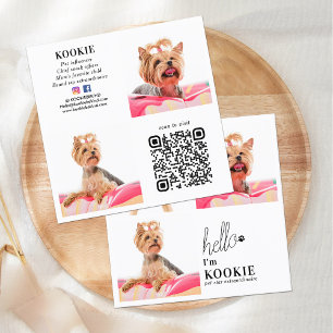 Tarjeta De Visita Cuadrada Personalizado Collage de fotos Influencia de Masco