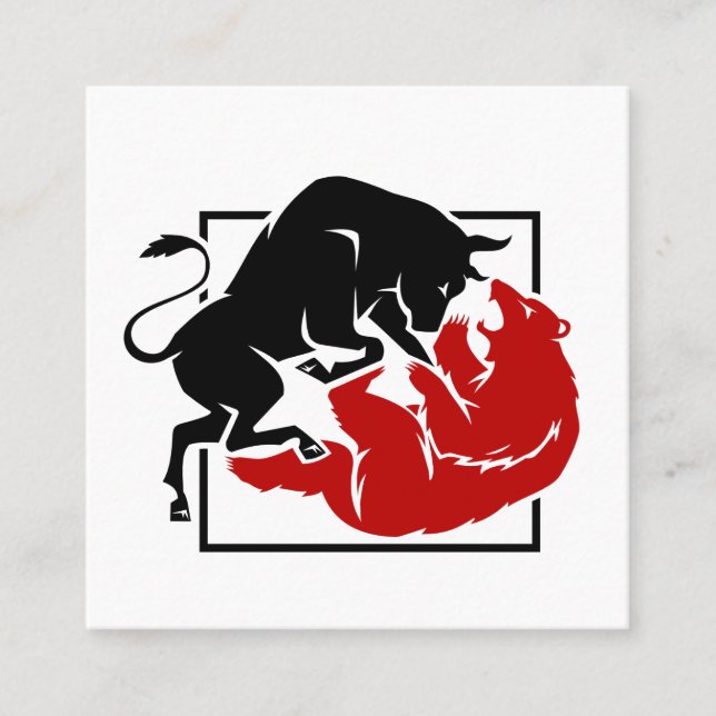 Tarjeta De Visita Cuadrada Personalizado de Bolsa de Comercio de Inversores y (Anverso)