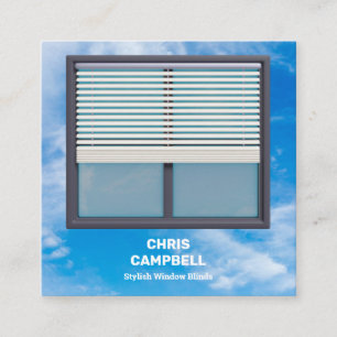 Tarjeta De Visita Cuadrada 🌙 Personalizado de ciegos de ventana QR