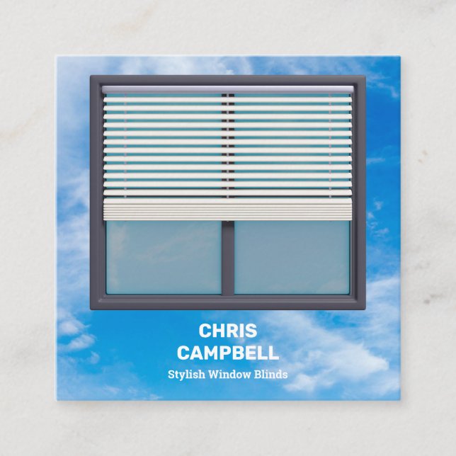 Tarjeta De Visita Cuadrada 🌙 Personalizado de ciegos de ventana QR (Anverso)