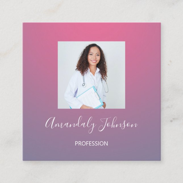 Tarjeta De Visita Cuadrada Personalizado de cirugía de enfermería de salud Fo (Anverso)