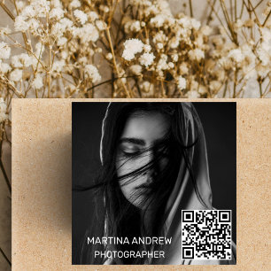 Tarjeta De Visita Cuadrada Personalizado de código QR en medios sociales mini