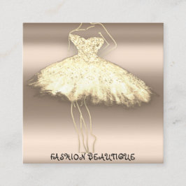 Tarjeta De Visita Cuadrada Personalizado de ropa de moda Beautique QR logotip