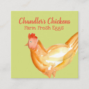 Tarjeta De Visita Cuadrada Personalizado De Venta De Huevos Frescos De La Gra