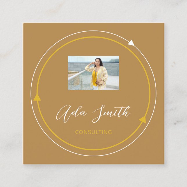 Tarjeta De Visita Cuadrada Personalizado del logotipo de QRCode Personalizado (Anverso)